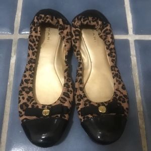 Tahari Leopard Cap Toe Flat